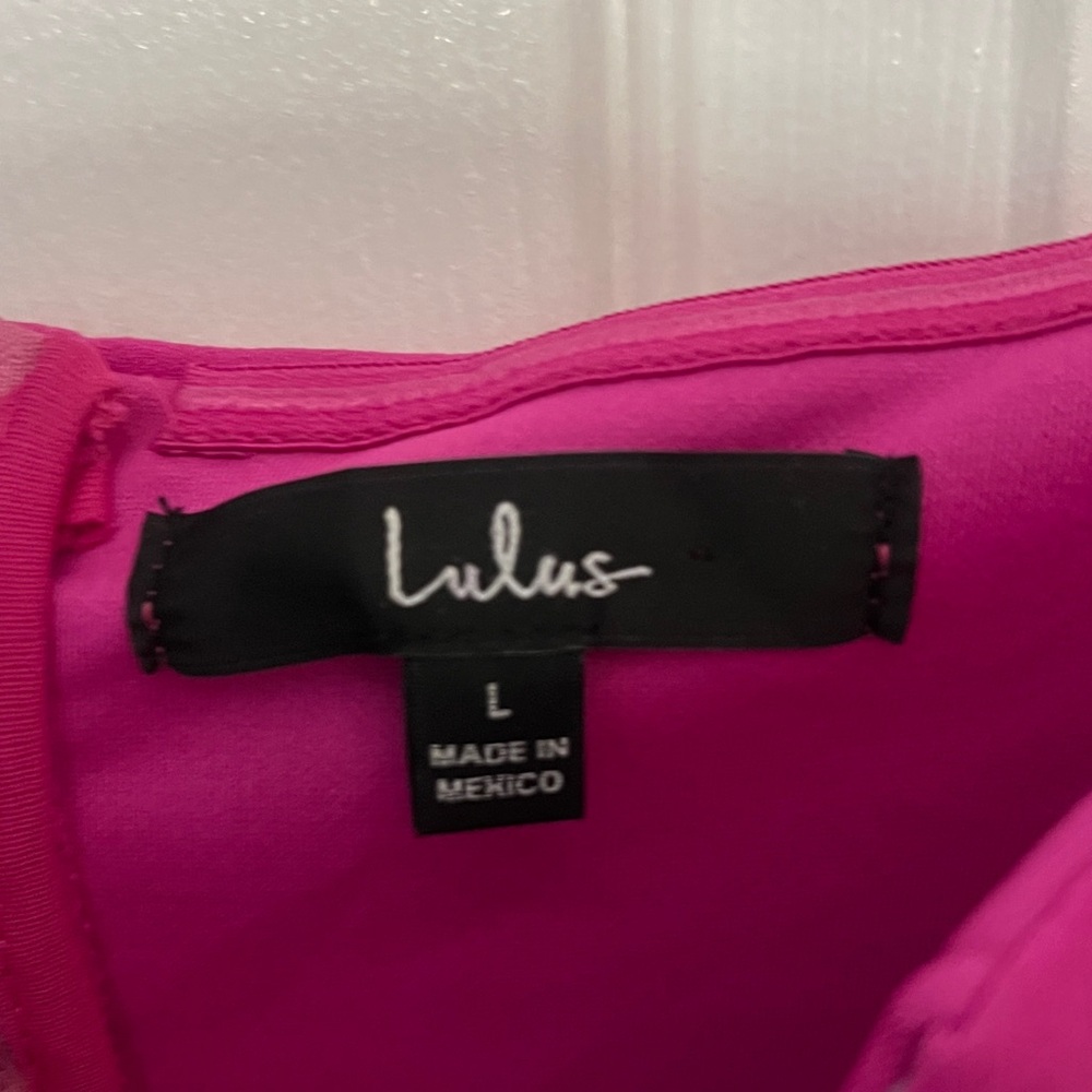 LULUS Women's Pink Strapless Split Neck Popover Jumpsuit Size L - Picture 3 of 5